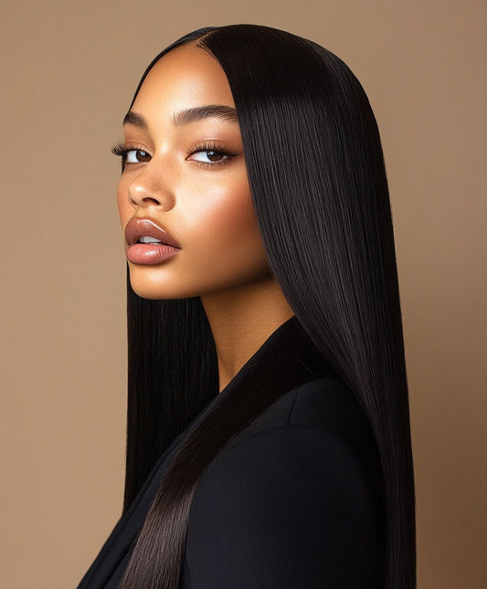 Straight Raw Black Hair #1b