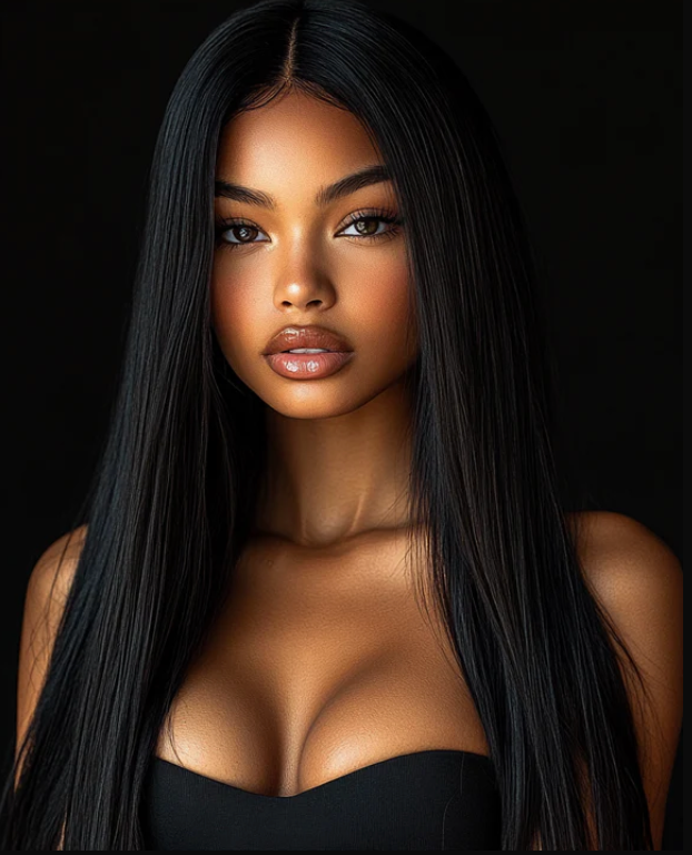 Straight Raw Black Hair #1B