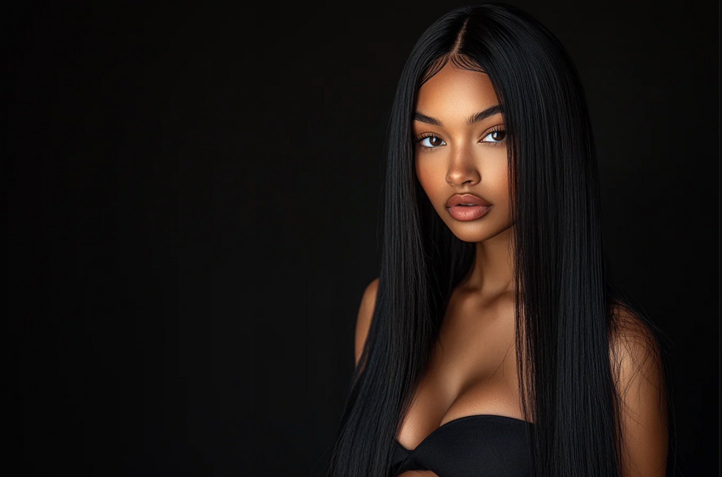 Straight Raw Black Hair #1B